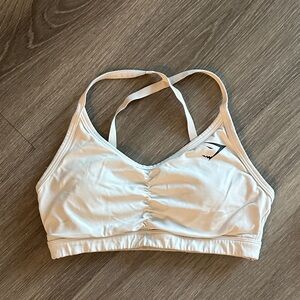 Gymshark padded Sports Bra - White Crossback Support